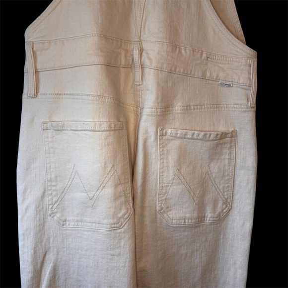 MOTHER Superior Overalls | Cream | Large | Wide Leg Denim - Picture 12 of 16